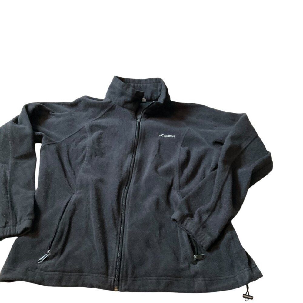Columbia Black Full-Zip Fleece Jacket Size XL**NOTE Zipper defect